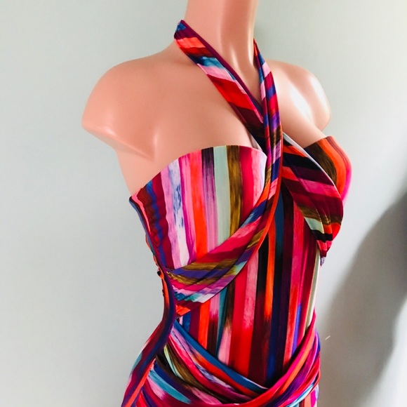 Athena Swim Versatile Striped Swimsuit SZ MD - Picture 3 of 8